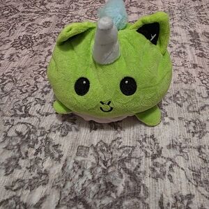 Green And Pink Plush Unicorn Toy